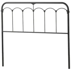 Beds & Headboards-Kirkland's Home Scalloped Metal Josie King Headboard Black