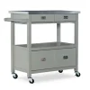 Kitchen Islands & Bar Carts-Kirkland's Home Scarlett Rolling 2-Door Steel Top Kitchen Cart