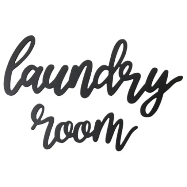 Wall Quotes & Signs-Kirkland's Home Script Laundry Room Sign Black