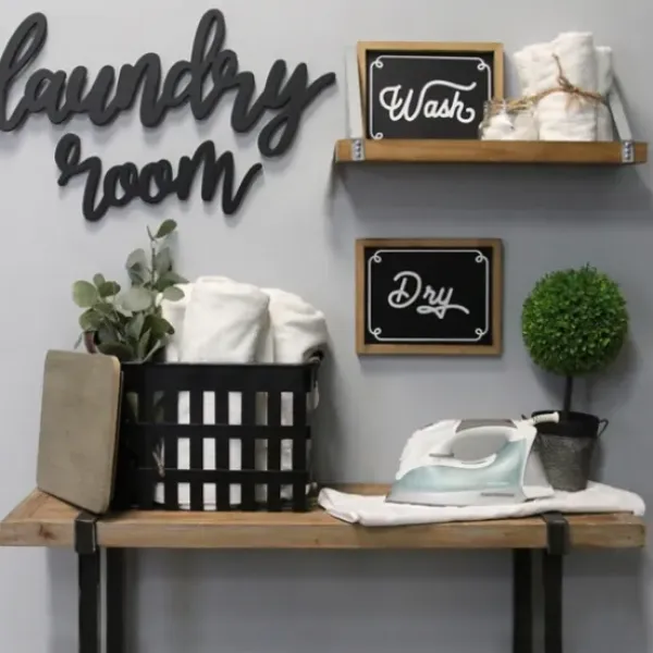 Wall Quotes & Signs-Kirkland's Home Script Laundry Room Sign Black