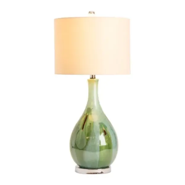 Table Lamps-Kirkland's Home Sea Green Ceramic Table Lamp Tan
