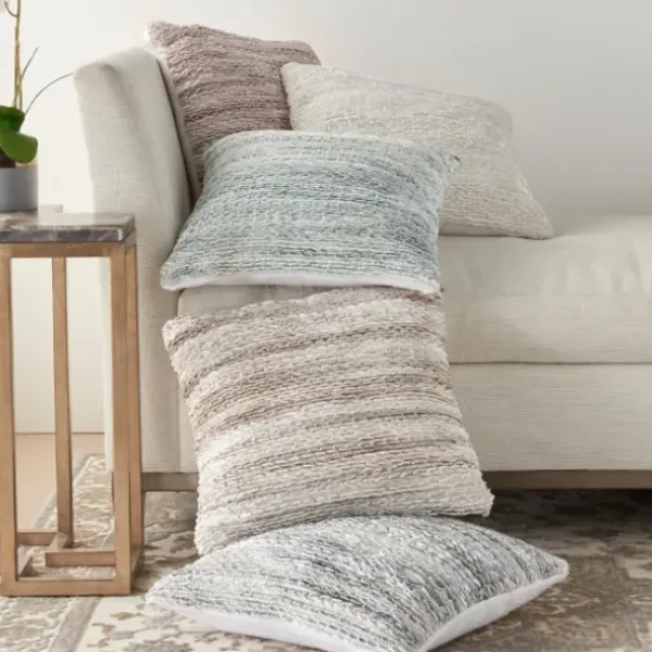 Pillows-Kirkland's Home Seafoam Ribbon Loops Pillow Blue