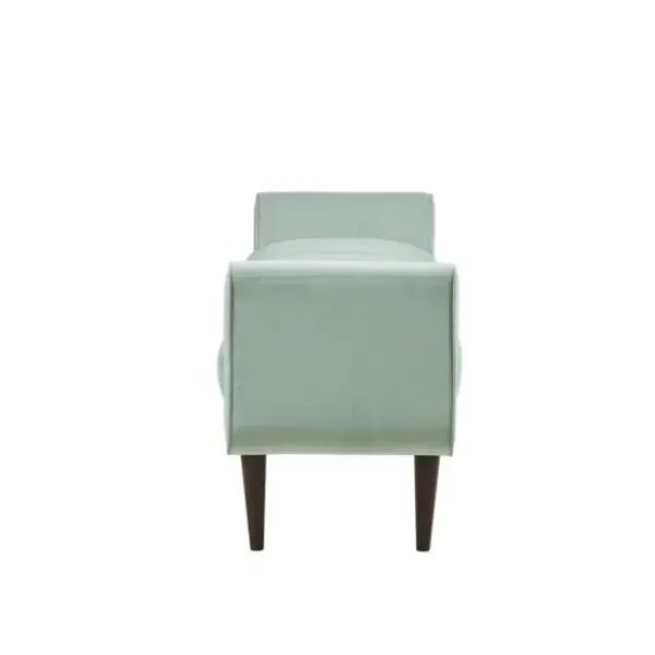 Benches & Ottomans-Kirkland's Home Seafoam Velvet Bench Green