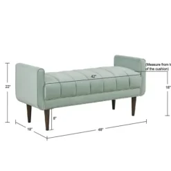 Benches & Ottomans-Kirkland's Home Seafoam Velvet Bench Green