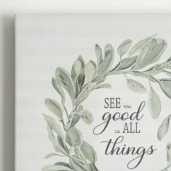 Wall Quotes & Signs-Kirkland's Home See Good In All Things Canvas Art Print White/Green