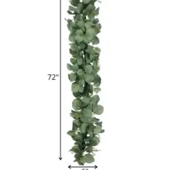 Arrangements & Greenery-Kirkland's Home Seeded Silver Dollar Eucalyptus Garland Green