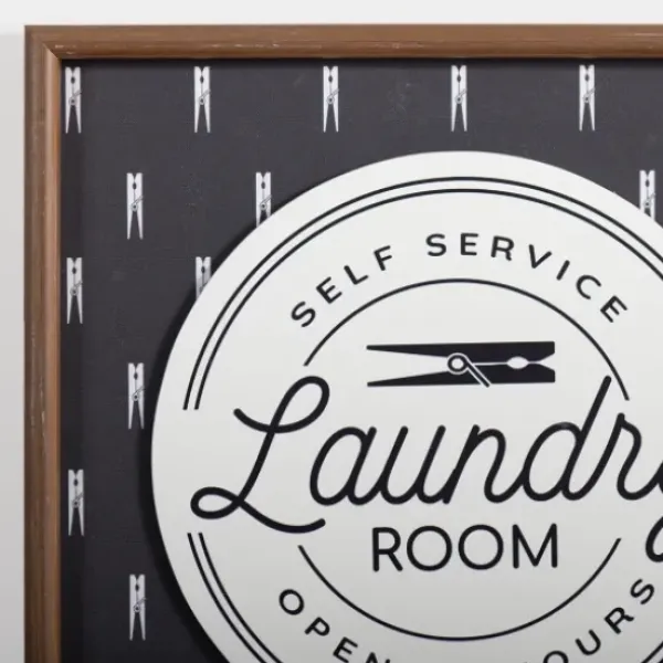 Wall Quotes & Signs-Kirkland's Home Self Service Laundry Wall Plaque Black