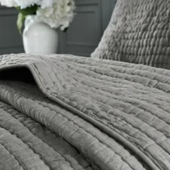 Bedspreads & Coverlets-Kirkland's Home Serene Quilted 3-Pc. King Coverlet Set Gray