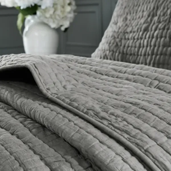 Bedspreads & Coverlets-Kirkland's Home Serene Quilted 3-Pc. King Coverlet Set Gray