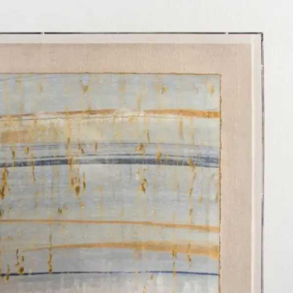 Framed Art-Kirkland's Home Serenity Blue I Shadowbox Art Print Ivory/Blue/Gold