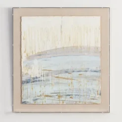 Framed Art-Kirkland's Home Serenity Blue Ii Shadowbox Art Print Ivory/Blue/Gold