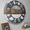 Clocks-Kirkland's Home Shabby Planks Wall Clock Brown