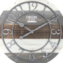 Clocks-Kirkland's Home Shabby Wood Plank Wall Clock