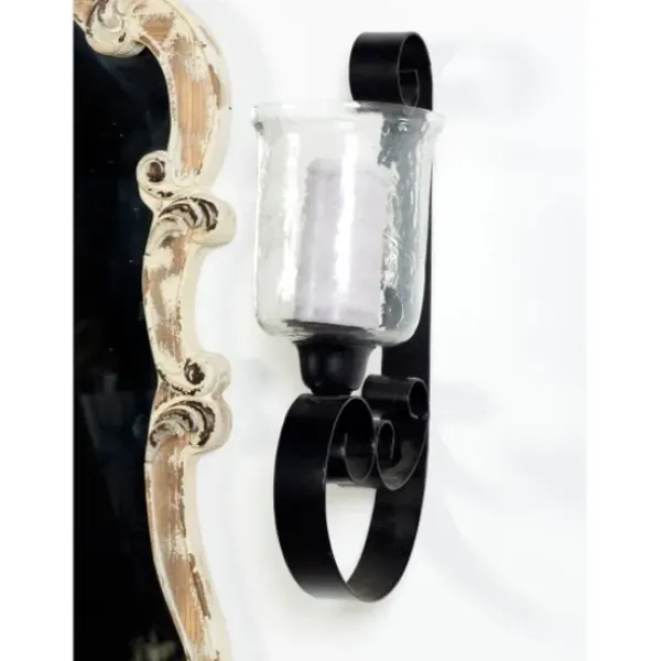 Sconces-Kirkland's Home Shayne Black Iron Scroll Sconce