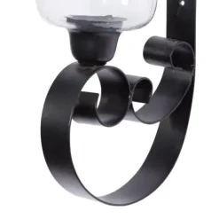 Sconces-Kirkland's Home Shayne Black Iron Scroll Sconce