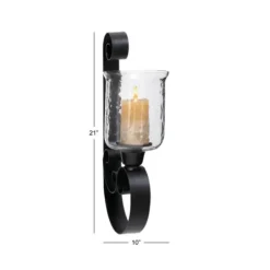 Sconces-Kirkland's Home Shayne Black Iron Scroll Sconce