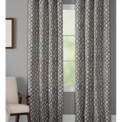 Curtains & Drapes-Kirkland's Home Sheer Botanical Curtain Panel Set, 95 In. White