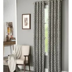 Curtains & Drapes-Kirkland's Home Sheer Botanical Curtain Panel Set, 95 In. White