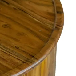Accent & End Tables-Kirkland's Home Sheesham And Mango Wood Drum Accent Table