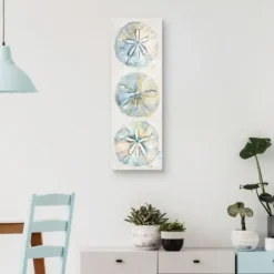Canvas Art-Kirkland's Home Shell Panel Ii Giclee Canvas Art Print Blue/White