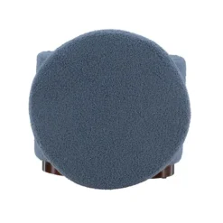 Benches & Ottomans-Kirkland's Home Sherpa Upholstered Storage Ottoman Blue