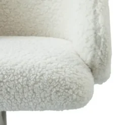 Office Furniture-Kirkland's Home Sherpa Upholstered Swivel Office Chair White