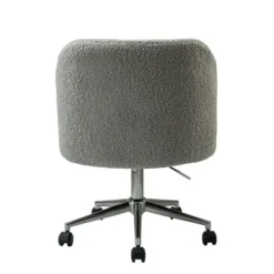 Office Furniture-Kirkland's Home Sherpa Upholstered Swivel Office Chair Gray