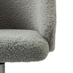 Office Furniture-Kirkland's Home Sherpa Upholstered Swivel Office Chair Gray