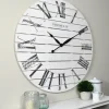 Clocks-Kirkland's Home Shiplap Coastal Wall Clock, 29 In. White