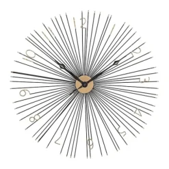 Clocks-Kirkland's Home Shockfront Art Deco Wall Clock Black