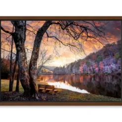Framed Art-Kirkland's Home Silence Of Sunset Framed Canvas Art Print Brown/Purple/Orange