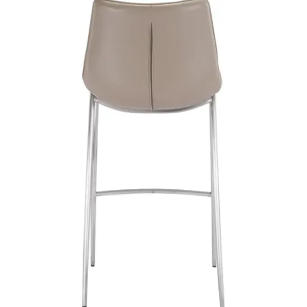 Bar Stools & Counter Height Stools-Kirkland's Home Silver & Beige Faux Leather Bar Stools, Set Of 2 Tan
