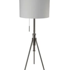 Floor Lamps-Kirkland's Home Silver Adjustable Tripod Base Floor Lamp White