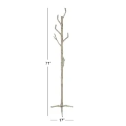 Entryway Furniture-Kirkland's Home Silver Aluminum Tree Branch Coat Rack