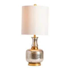Table Lamps-Kirkland's Home Silver And Gold Mercury Glass Table Lamp White