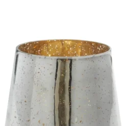 Candle Holders-Kirkland's Home Silver And Gold Pillar Candle Holder, 7 In. Silver/Gold