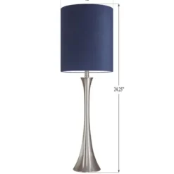 Table Lamps-Kirkland's Home Silver And Tapered Table Lamps, Set Of 2 Blue