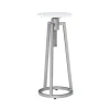 Accent & End Tables-Kirkland's Home Silver And White Marble Adjustable Drink Table Silver/White