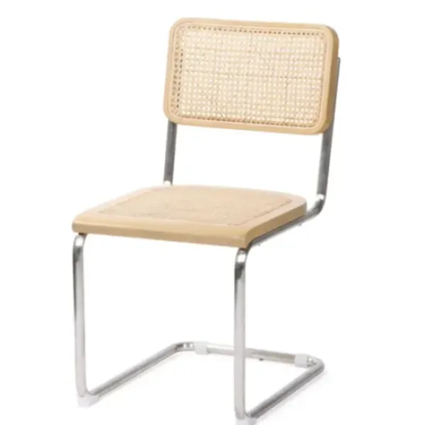 Dining Chairs-Kirkland's Home Silver Framed Woven Cane Dining Chairs, Set Of 2 Tan/Silver