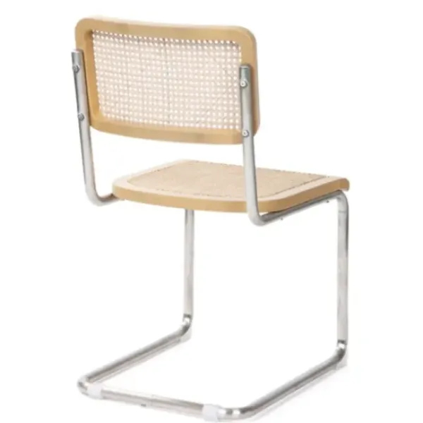 Dining Chairs-Kirkland's Home Silver Framed Woven Cane Dining Chairs, Set Of 2 Tan/Silver