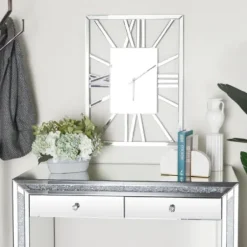 Clocks-Kirkland's Home Silver Glass Frame Wall Clock