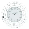 Clocks-Kirkland's Home Silver Glass Mirror Abstract Wall Clock