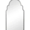 Decorative Mirrors-Kirkland's Home Silver Leaf Iron Arch Top Mirror