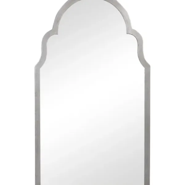 Decorative Mirrors-Kirkland's Home Silver Leaf Iron Arch Top Mirror