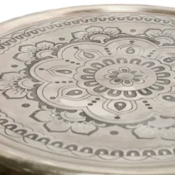 Accent & End Tables-Kirkland's Home Silver Mandala Hairpin Accent Table