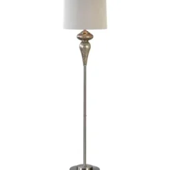 Floor Lamps-Kirkland's Home Silver Mercury Glass Floor Lamp, Set Of 2 Gray