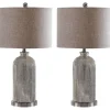 Table Lamps-Kirkland's Home Silver Mercury Glass Ribbed Table Lamps, Set Of 2 Tan