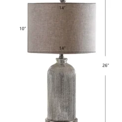 Table Lamps-Kirkland's Home Silver Mercury Glass Ribbed Table Lamps, Set Of 2 Tan