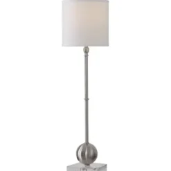 Buffet Lamps-Kirkland's Home Silver Metal Globe Buffet Lamp White
