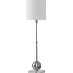 Buffet Lamps-Kirkland's Home Silver Metal Globe Buffet Lamp White